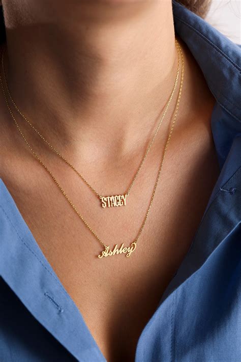 14k Solid Gold Name Necklace Sex And The City Name Necklace Personalized Carrie Bradshaw