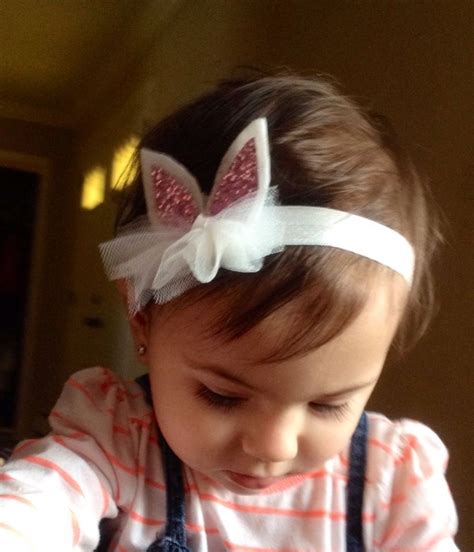 Easter Bunny Glitter Ears Headband Baby Girl Headband Photo Prop