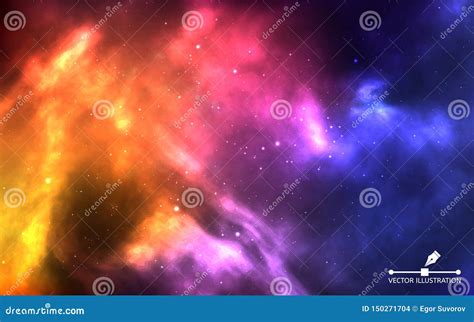 Space Background Realistic Color Cosmos With Nebula And Bright Stars