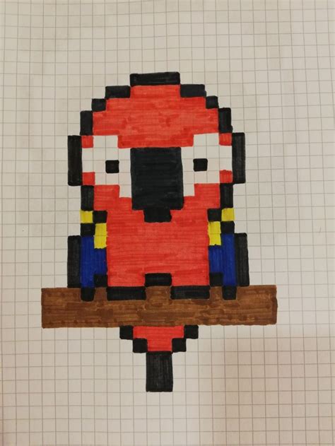 Parrot Dibujos En Cuadricula Cuadricula Para Dibujar Dibujos Pixelados