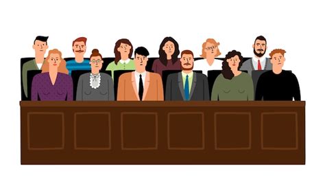 Jury Trial Process Cartoon Vector Illustration Premium Vector