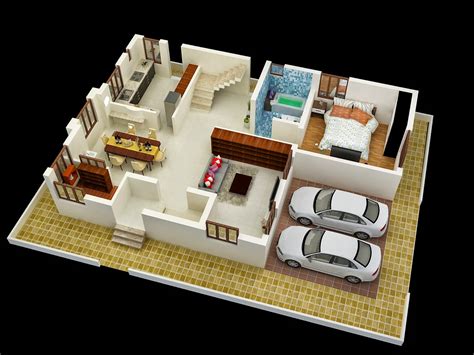 3d Floor Plans For Duplex Houses In India Floorplansclick