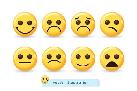 Premium Vector Smiley Face Icons Or Yellow Emoticons With Emotional