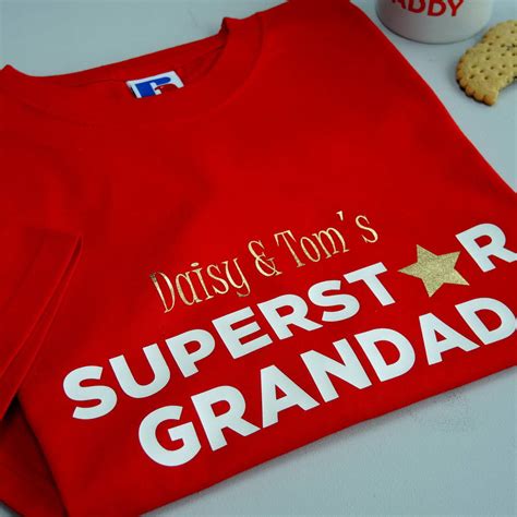 Personalised Superstar Grandad T Shirt By The Alphabet T Shop