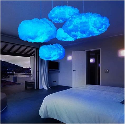 Zrm Blueyellow Cotton Cloud Shape Light Creative Led Cloud