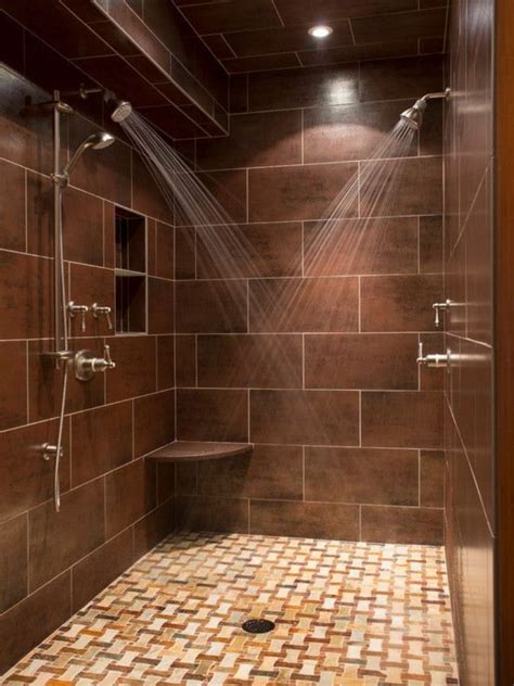 Brown Wall Tiles With Smaller Bathroom Design Dream Bathrooms House