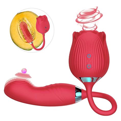 rose toy for women clitoral sucking vibrator with finger wiggling bionic design clit sucker