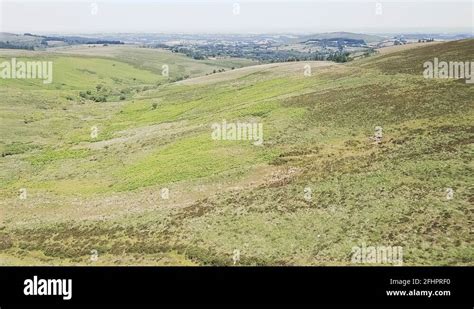 Wide Aerial View Of Dartmoor National Park In Southwest England Stock