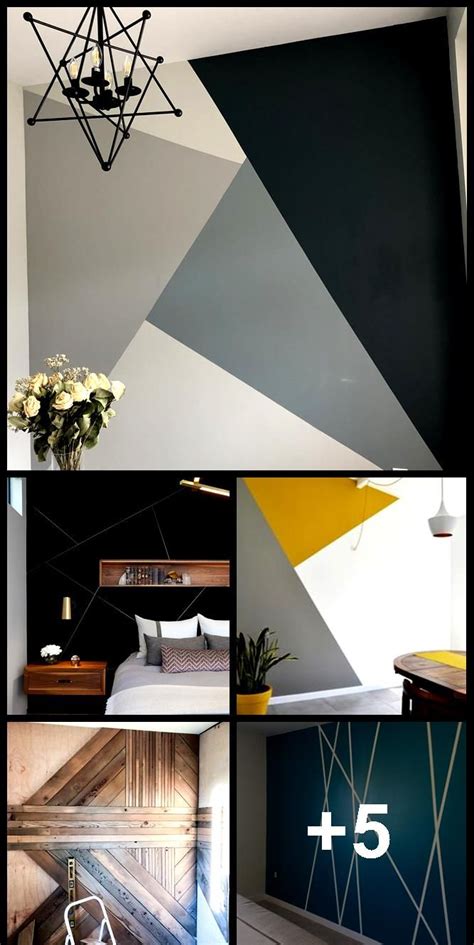 Diy Geometric Accent Wall Accent Wall Black Accent Walls Wall