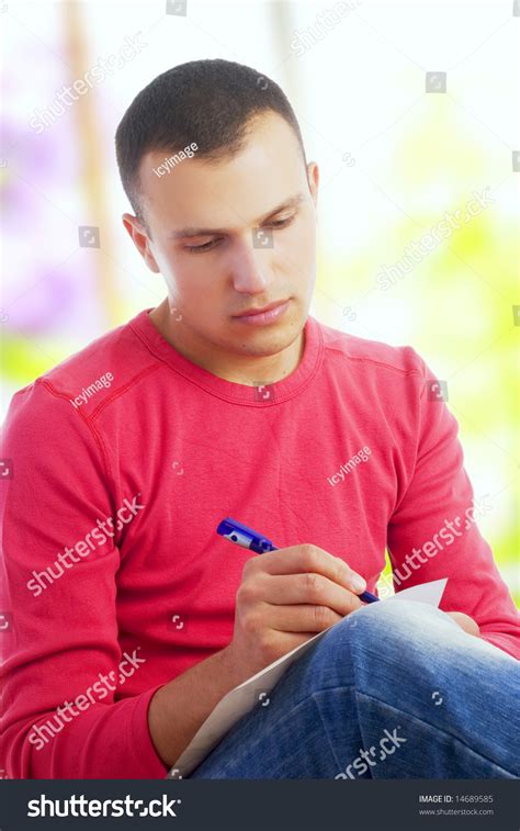 Young Man Writing Letter Stock Photo 14689585 Shutterstock