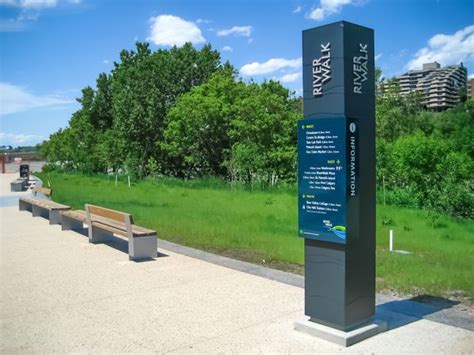 Calgary Riverwalk Urban Pathway Wayfinding On Behance Wayfinding
