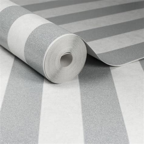 Superfresco Elegance 56 Sq Ft Silverwhite Paper Textured Stripes