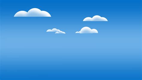 Animated Cartoon Blue Sky With White Clouds Stock Footage