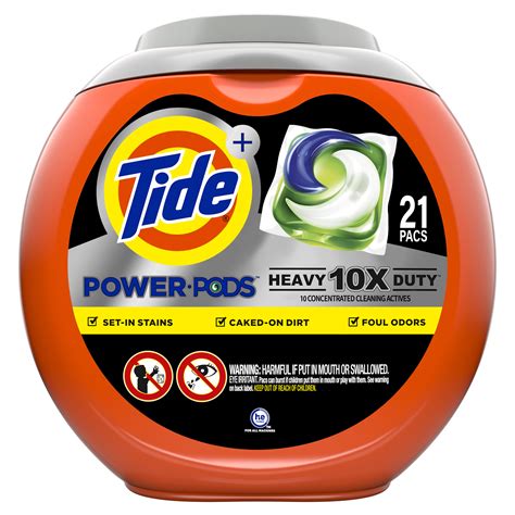 Tide Power Pods Heavy Duty 21 Ct Laundry Detergent Pacs Designed For
