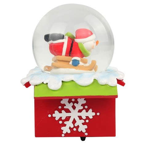 Custom Christmas Snow Globe Resin Glass Ball With Tbox Base And