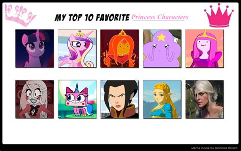 My Ten Favorite Princess Characters By Matthiamore On Deviantart