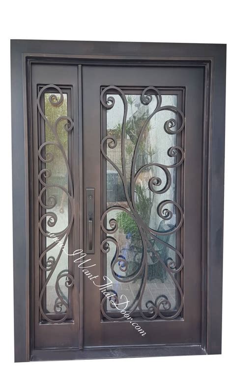 Tuscany Wrought Iron Single Door With Sidelight Universal Iron Doors