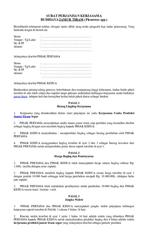 Surat perjanjian antar perusahaan yang ditampilkan diatas adalah mou antara perusahaan dengan bank. 20+ Contoh Surat Perjanjian Kerjasama Investasi Pdf ...