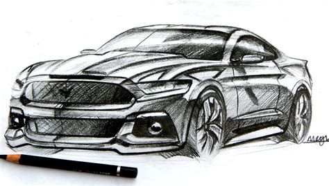 Ford Mustang Pencil Sketch Mustang Drawing Car Design Sketch Pencil