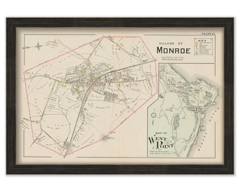 West Point Military Academy And Village Of Monroe New York 1903 Map