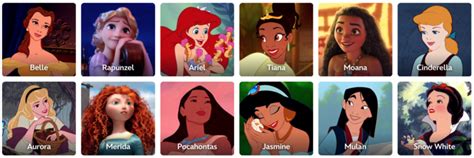 Disney Princess List All Of The Disney Princesses In Order