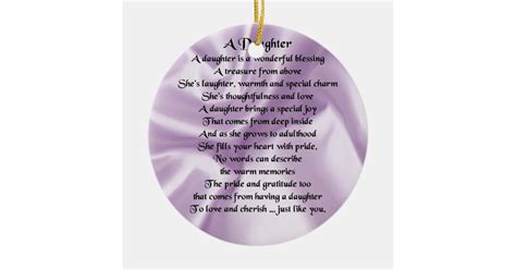 Daughter Poem Lilac Silk Ceramic Ornament Zazzle