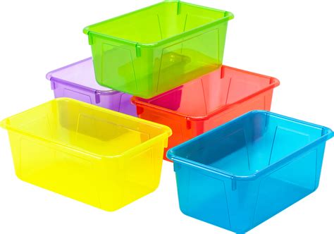 Storex Plastic Cubby Bin Kids Craft And Supply Storage Assorted