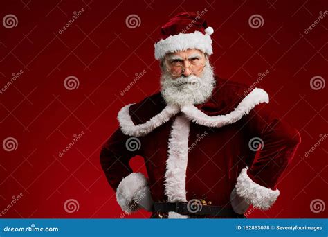 Angry Santa Claus On Red Stock Photo Image Of December 162863078