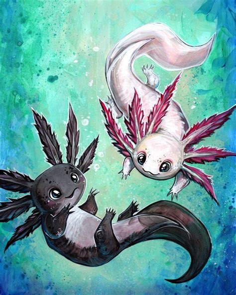 A Little Axolotl Framed Art Print By Artofbianca Vector Black