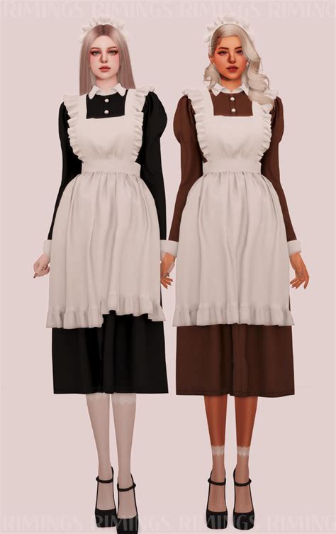 Rimings Classic Maid Outfit Set Outfit Set Maid Outfit Sims 4