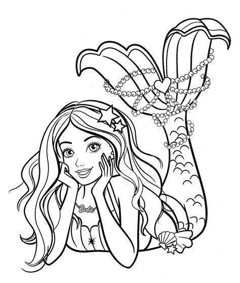 Beautiful Mermaid Barbie Coloring Pages Youloveit
