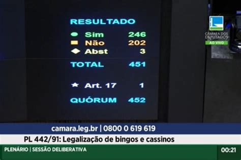 Câmara aprova texto base de projeto que legaliza bingos e cassinos