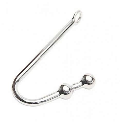 Heavy Duty Anal Hook With 2 Balls Stainless Steel Metal Anal Butt Plug