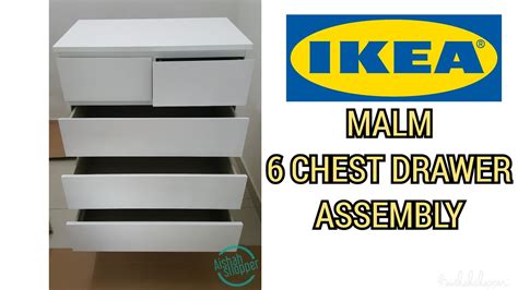 Ikea Malm 6 Chest Drawer Assembly Youtube