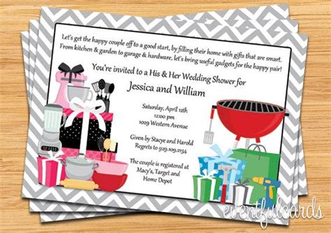 His and hers rumor is that newlyweds spend a lot of time in bed, so naturally, matching pajamas will make a great gift… wink, wink. His and Hers Couple Wedding Shower Invitation