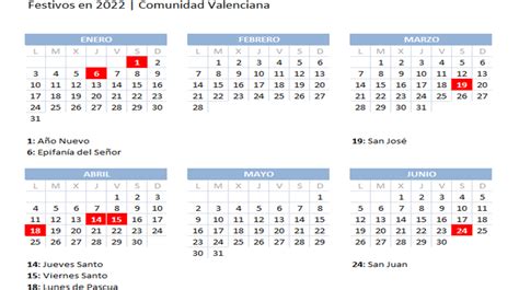 Calendario laboral en la Comunidad Valenciana consulta aquí todos los festivos y puentes