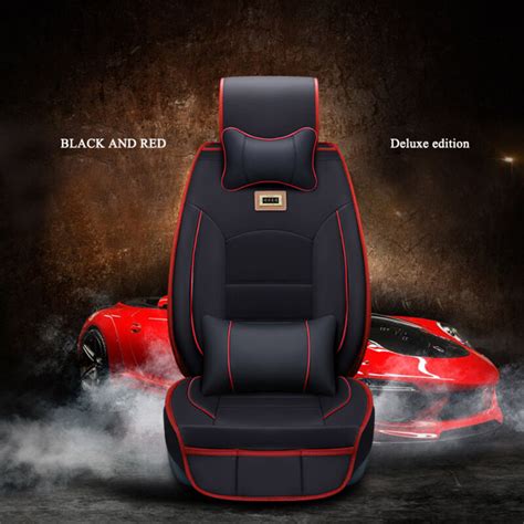 Pu Leather Car Seat Cover Full Set 5 Sits Front Andrear Cushion Protector