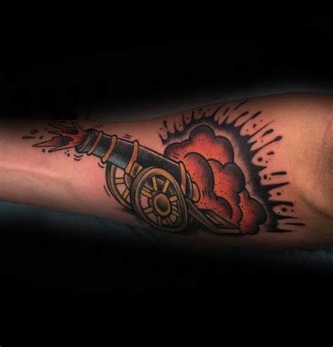 40 Cannon Tattoo Designs For Men Explosive Ink Ideas