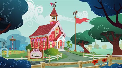 Ponyville Schoolhouse Background By Tamalesyatole On Deviantart