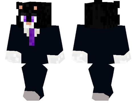 Cat In A Purple And Black Suit Mcpe Skins