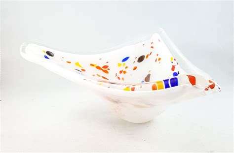 New Price Murano Cased Glass Confetti Bowl