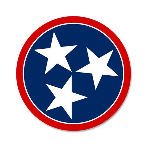3 Inch Bluered Blue Tri Star Decal Tennessee State Flag Home Tn