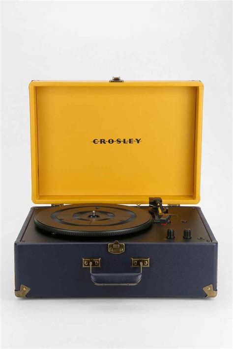 Crosley Keepsake Yellow And Navy Portable Record Player Uk Plug