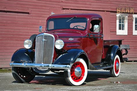 1936 Chevrolet Pickup Classic Old Retro Vintage Red Silver Usa
