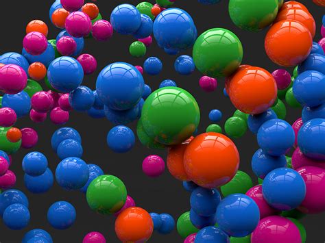 Free Download 3d Colorful Reflecting Balls Hd Desktop Wallpaper