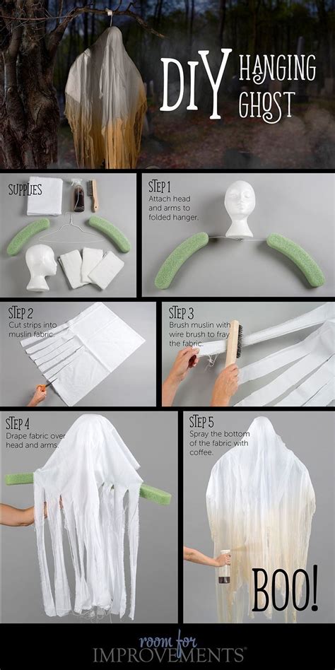 DIY Hanging Ghost Halloween ideeën Dingen voor halloween Halloween