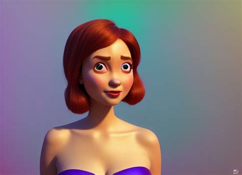 A Beautiful Face Women With Strapless Dress Pixar Disney Concept Art