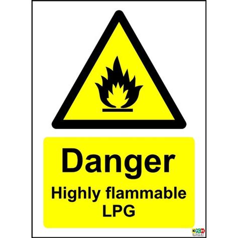 Kpcm Danger Highly Flammable Lpg Safety Sign Made In The Uk