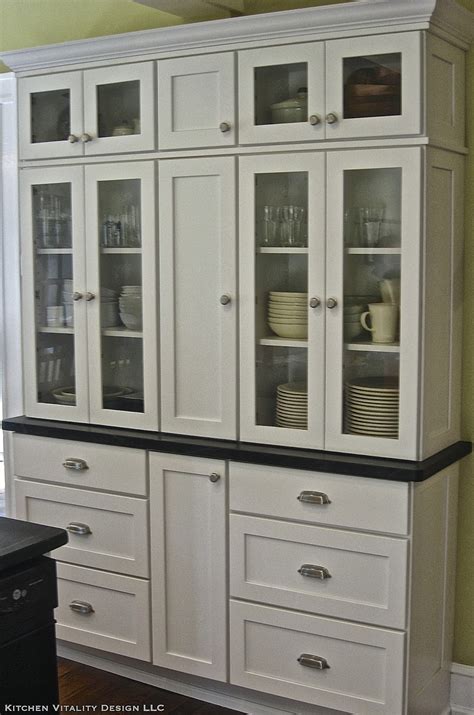 This is a swedish gustavian glass top hutch, its been restored and repainted with milk paints oyster white. Ask A Kitchen Designer: A Built-in Kitchen Hutch