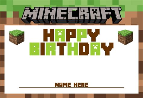 Here's what we ended up doing: 10 Best Minecraft Printable Happy Birthday Card ...